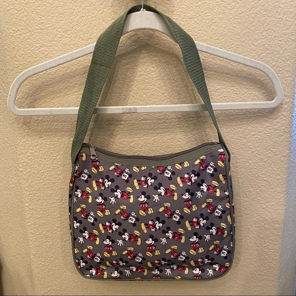 MICKEY MOUSE Disney Green Shoulder Bag Purse 9” x 11”